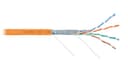 LAN F/UTP 4 пары, Кат.5e, 100МГц, одножильный, BC, 24AWG (0,50мм), полимерный материал нг(А)-HF оранжевый, 305м