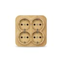 Розетка 4-м ОП 16А IP20 с заземл. сосна квадрат IONICH 1459