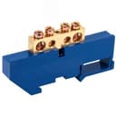 Шина "N" нулевая с синим изолятором на DIN-рейку 8x12 мм стойка бол. 4 группы, REXANT