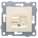 Розетка компьютерная RJ45 Ugra, механизм, одинарный, бежевый