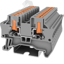 Клемма TP 1-1 проходная с боковой вводом провода .Push-in, сечение 4 мм. кв., серая