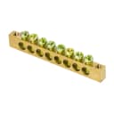 Шина PEN «ноль-земля» 6х9 8 отвер. латунь крепеж по краям розн. стикер PROxima EKF sn0-63-08-k-r