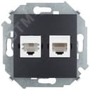 Розетка комбинированная RJ11 + RJ45 Cat.5e UTP (Systimax) цвета графит S15 Simon