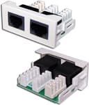Розетка Mosaic 22.5x45 1xRJ-45 Cat.5e + 1xRJ-12 Cat.3, белая LANMASTER LAN-WA-LP-4512-WH