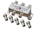 Делитель телевизионный ТВx4 + 5 шт. F BOX 5-1000 МГц Silver (10шт/уп) REXANT 05-6103
