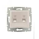 KARINA Розетка телефонная двойная евро жемчужно-белый перламутр (10шт/120шт) Lezard