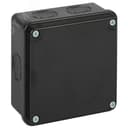 Коробка распаячная для открытой проводки, двухкомпонентная 100х100х50 мм (черная) RUVinil