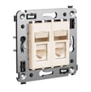 Розетка RJ-45 в стену, 5e двойная экранированная, Avanti, "Ванильная дымка" DKC 4405364