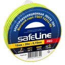 Изолента ПВХ желто-зеленая 15мм 20м Safeline Росэл