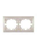 Рамка 2-м Mira горизонт. жемчуж./бел. перламутр. LEZARD 701-3000-147