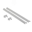 Декоративный комплект из пластика для телескопической стойки колонны, 1 или 2 секции, цвет алюминий