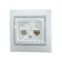 Мира Розетка RJ 45 х2 белый с вст сер