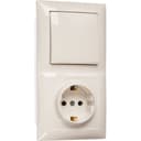 Блок СП БКВР-411 Селена (1-кл. выкл. + розетка с заземл.) бел. Кунцево 8207