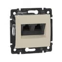 VALENA Розетка компьютерная RJ45х2 в рамку категория 5е слоновая кость 774131 LEGRAND