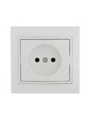 Розетка 1-м СП Mira 16А IP20 без заземл. с бел. вставкой керамика бел. LEZARD 701-0202-121