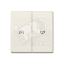 Клавиша 2-я с символом  стрелки  для жалюзийного выключателя  и кнопки  Серия AS500  Материал- термопласт  Цвет- слоновая кость