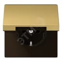 Штепсельная розетка SCHUKO одинарная, с заземлением, с откидной крышкой, 16A, 250В  (механизм + накладка, без рамки). Серия LS990  Материал- металл  Цвет- классическая латунь