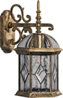 Светильник садовопарковый Feron PL131 шестигранный на стену вниз 60W E27 230V черное золото 11335