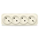 Розетка четырехместная серия IONICH, б/з, о/у, 16А, 220В, слоновая кость (ivory)