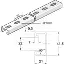 Монтажный профиль, высота - 21 мм, ширина - 41 мм, длина - 1400 мм, толщина - 2,5 мм, кратность - 1шт, SZ - Оцинкованная сталь (методом Sendzimir) Вергокан Россия
