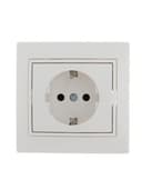 Розетка 1-м СП Mira 16А IP20 с заземл. с бел. вставкой керамика бел. LEZARD 701-0202-122