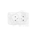 Олимп Розетка двойная без заземления белая наружная О0102 Универсал