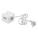 Удлинитель серии Standard с заземлением шнур 1,5м 2 гнезда 3 USB 16А держатель для телефона Белый ТМ Uniel S-GCD2-1,5SBUH WHITE