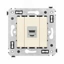 Avanti Компьютерная розетка RJ-45 без шторки в стену, кат.6А одинарная экранированная, Ванильная дымка DKC