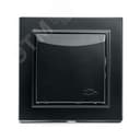 Розетка одноместная с/з с крышкой, 250В, 16А серия Эрна, черный Stekker