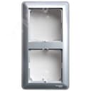W59 коробка подъемная для наружного монтажа с рамкой 2-местная, матовый хром