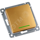 Выключатель одноклавишный, с индикацией, скрытой установки, в рамку, золото