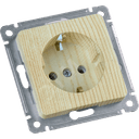 MASTER Розетка одноместная с заземляющим контактом, скрытой установки, в рамку, сосна