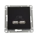 Розетка USB AtlasDesign тип A+A 5В 1х2.1А 2х1.05А механизм карбон SE ATN001033