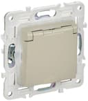 Розетка 1-м SKANDY 16А IP44 с заземл. защ. шторки с крышкой SK-R11B беж. IEK SK-R16-16-44-K10