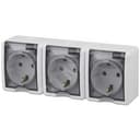 Розетка 3х2P+E IP54, 16A-250В, ОУ, Эра Эксперт, белый, 11-2405-01