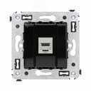 Avanti Компьютерная розетка RJ-45 без шторки в стену, кат.6А одинарная экранированная,  Черный квадрат