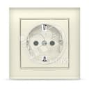 Розетка Бриллиант с заземлением слоновая кость