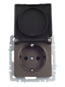 Розетка BRITE РСбш10-3-44-БрТБ 16А IP44 с заземл. защ. шторки с крышкой механизм бронза IEK BR-R16-16-44-K45