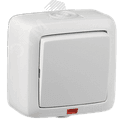 Выключатель одноклавишный наружный с индикацией белый IP44 10А