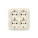 Розетка 4-м ОП 16А IP20 с заземл. сл. кость квадрат IONICH 1454