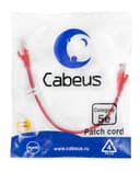 Патч-корд UTP, категория 5e, 0.3 м, неэкранированный, красный Cabeus PC-UTP-RJ45-Cat.5e-0.3m-RD
