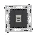 Avanti Компьютерная розетка RJ-45 без шторки в стену, кат.5e одинарная экранированная,  Черный матовый