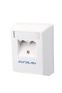 Настенная коробка 2-портовая UTP категории 6 угловая, белый Eurolan (12D-U6-02WT)