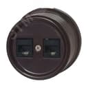 Розетка Лизетта RJ45 информационная двойная, керамика, цвет коричневый