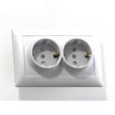 СЕЛЕНА Розетка скрытой установки двухместная с заземляющим контактом, защитной шторкой              РС16-401,белый