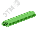 Клемма TB 2-2 с бок. подключ. с защелк. ножками, зеленая