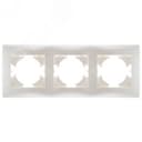 Рамка 3-местная Bravo, жемчуг