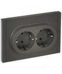 Розетка 2-м СП FORTE&PIANO FP323 16А с заземл. защ. шторки безвинт. крепл. сер. IEK FP-R24-16-1-K03