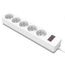 Сетевой фильтр 5местный сз STEKKER HM205102 3x1мм2 18 м серия Optima белый 50092