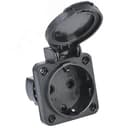 Розетка панельная РП14-3 2Р+РЕ 16А з/к с крышкой IP54 черная MAGNUM